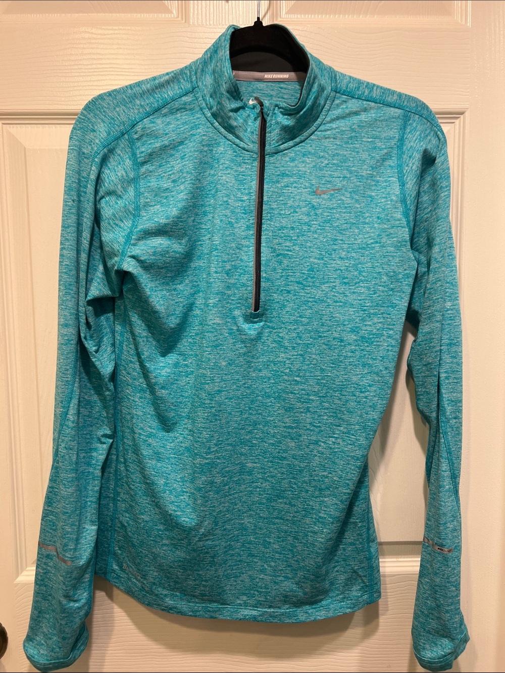 Nike Running Dri-Fit Women’s Aqua Quarter-Zip Long Sleeve size S